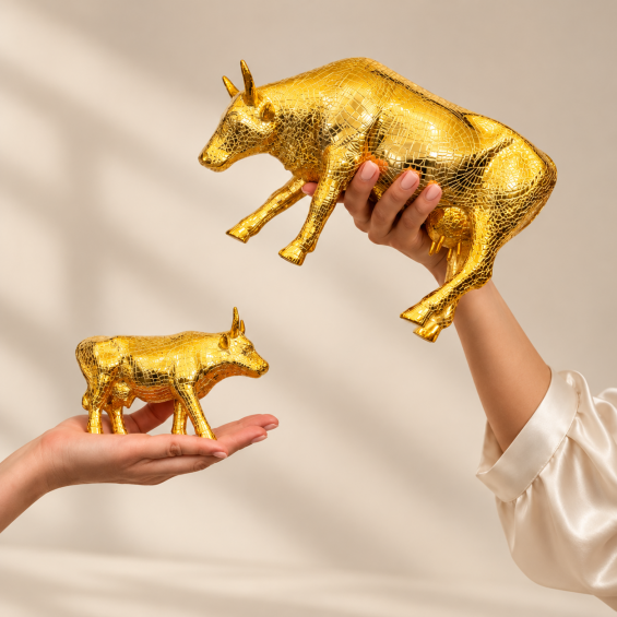 Декоративная статуэтка Mira Moo Gold - L ( 30,5*19,5 см)